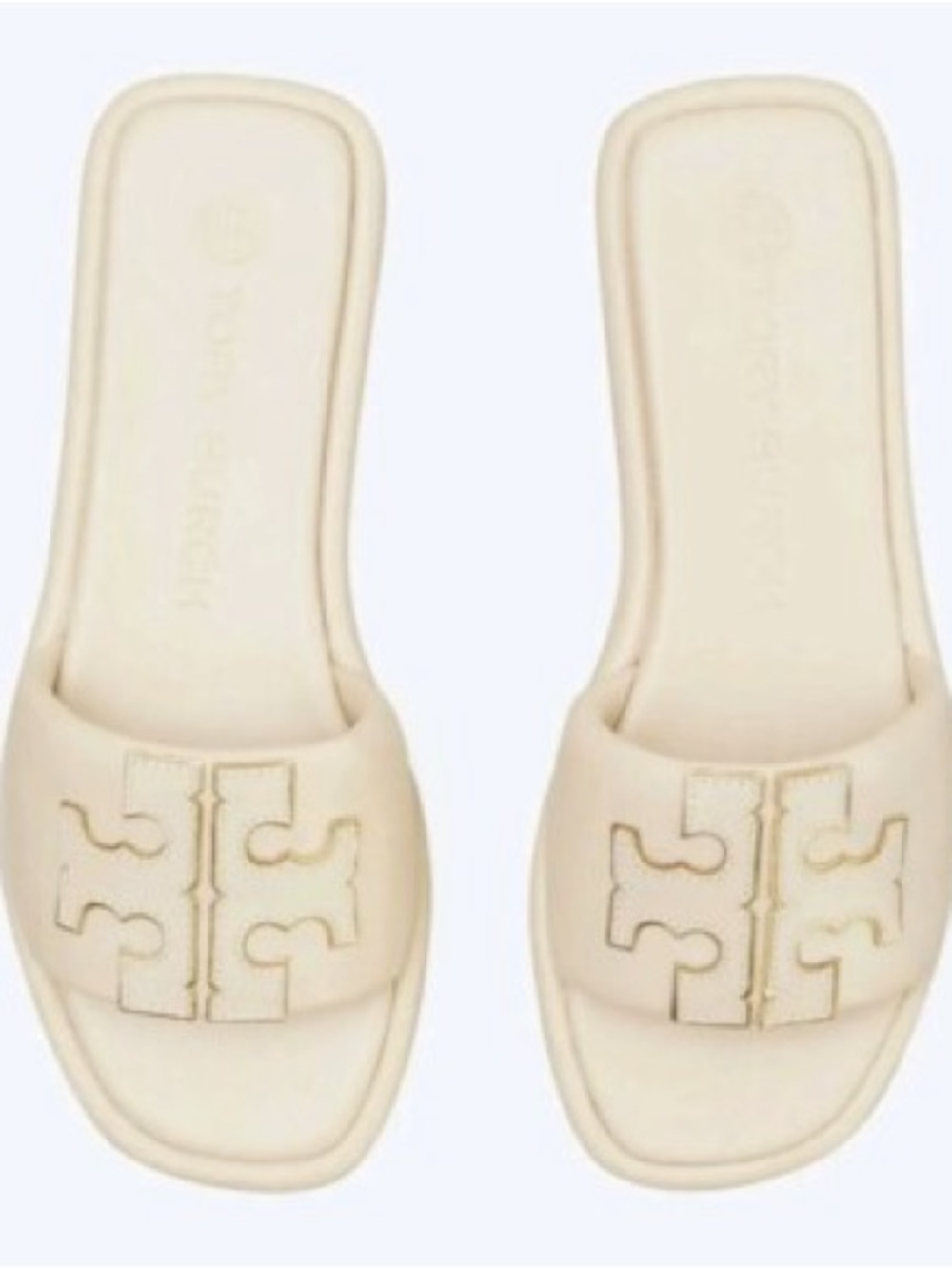 Tory Burch Cream Logo Slide Mules